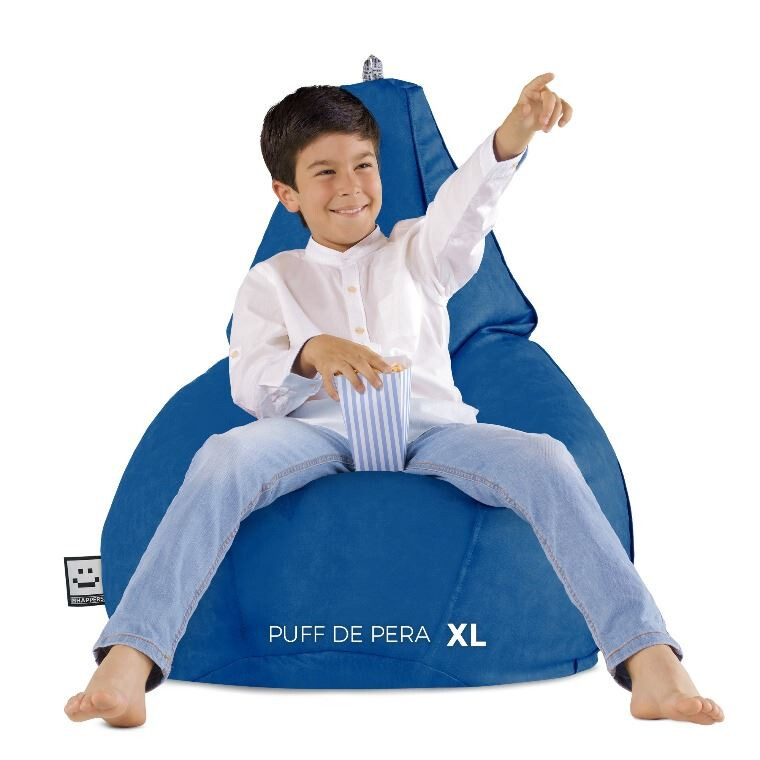 Pouf Poltrona Sacco in Similpelle Blu (5)