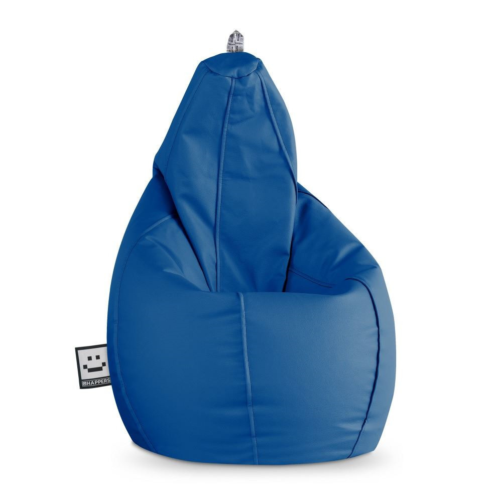 Pouf Poltrona Sacco in Similpelle Indoor Blu Happers