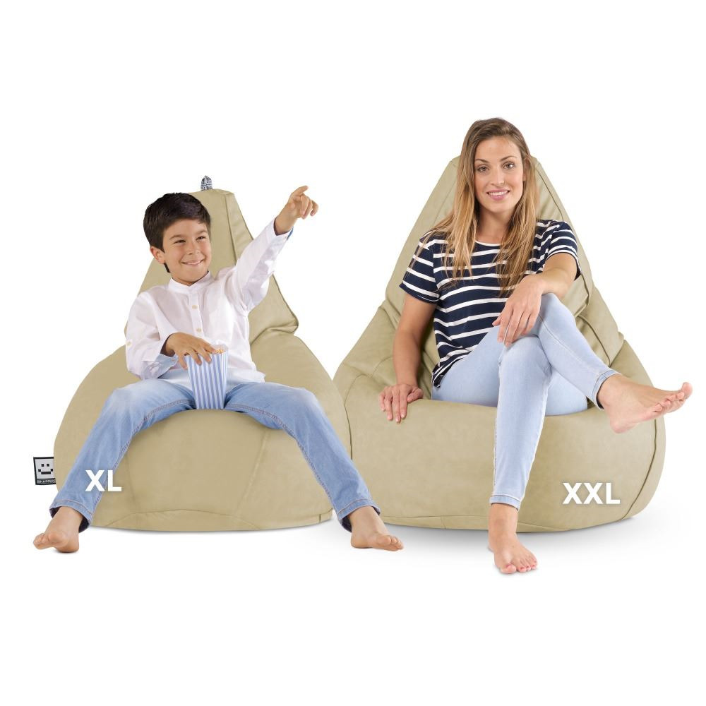 Pouf Poltrona Sacco in Similpelle Beige (4)