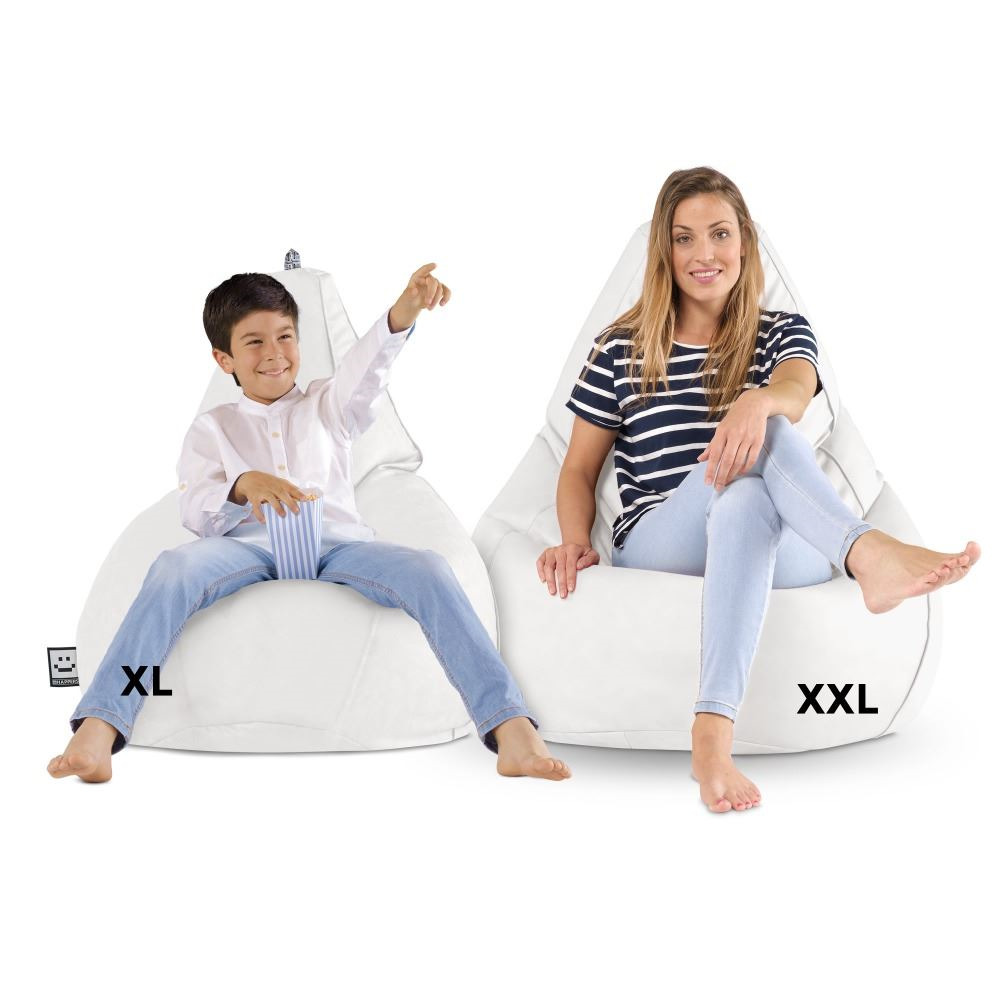 Pouf Poltrona Sacco in Similpelle Bianco (4)