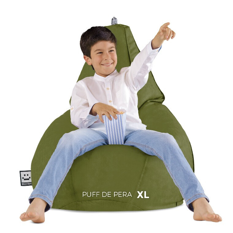 Pouf Poltrona Sacco in Similpelle Kaki (5)