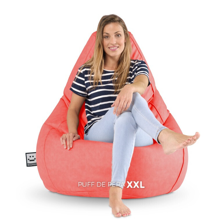 Pouf Poltrona Sacco in Similpelle Corallo (7)
