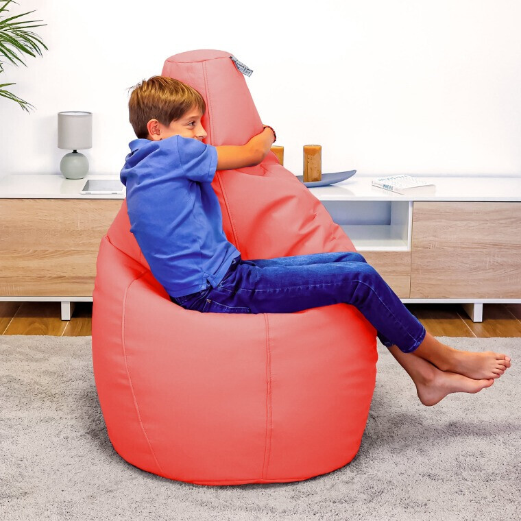 Pouf Poltrona Sacco in Similpelle Corallo (6)