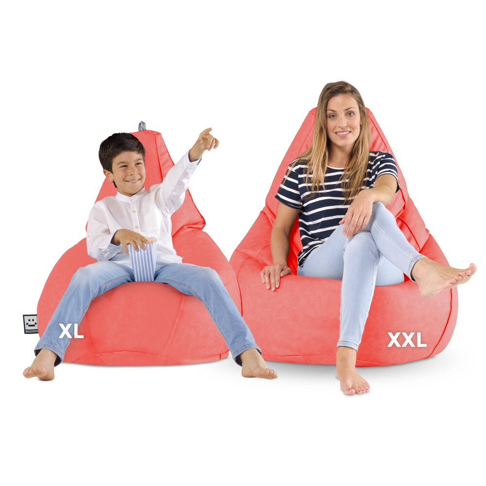 Pouf Poltrona Sacco in Similpelle Corallo (4)