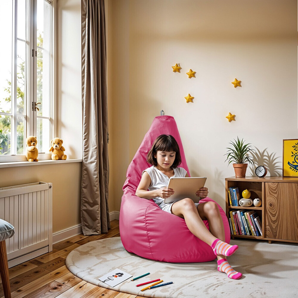 Pouf Poltrona Sacco in Similpelle Fucsia (1)