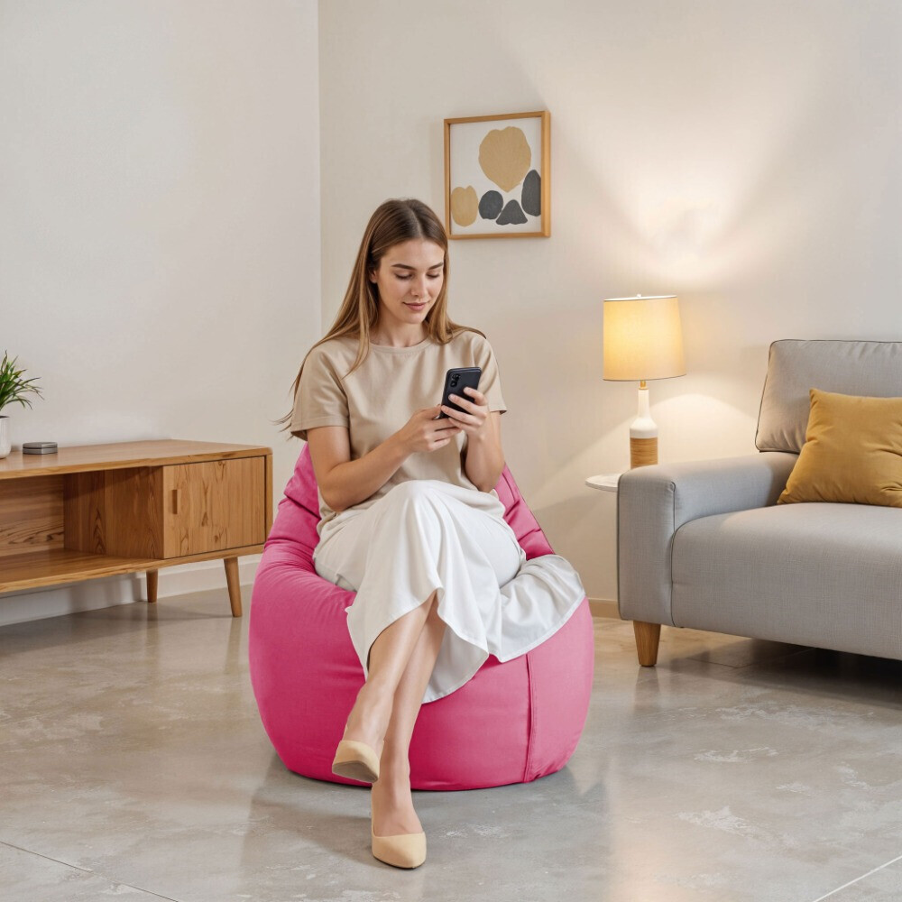 Pouf Poltrona Sacco in Similpelle Fucsia (2)