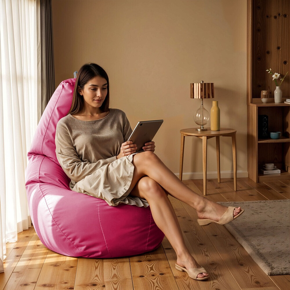 Pouf Poltrona Sacco in Similpelle Fucsia (1)
