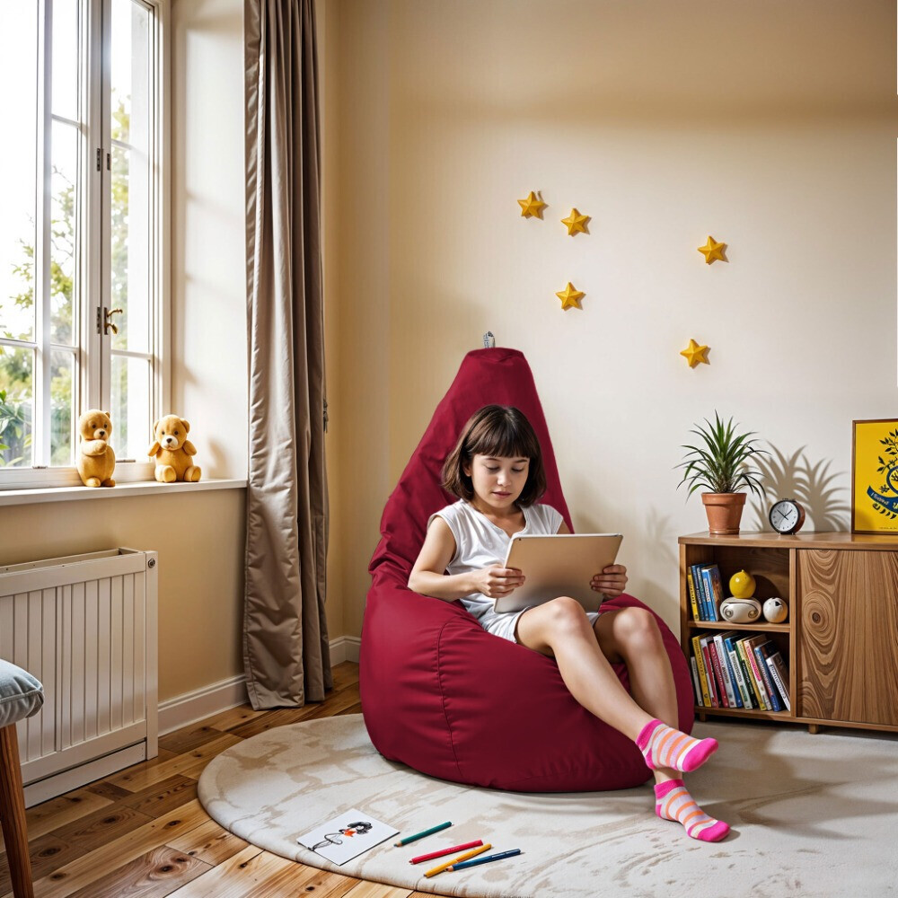 Pouf Poltrona Sacco in Similpelle Granato (1)