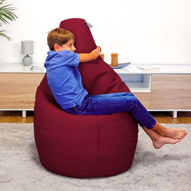 Pouf Poltrona Sacco in Similpelle Granato (6)