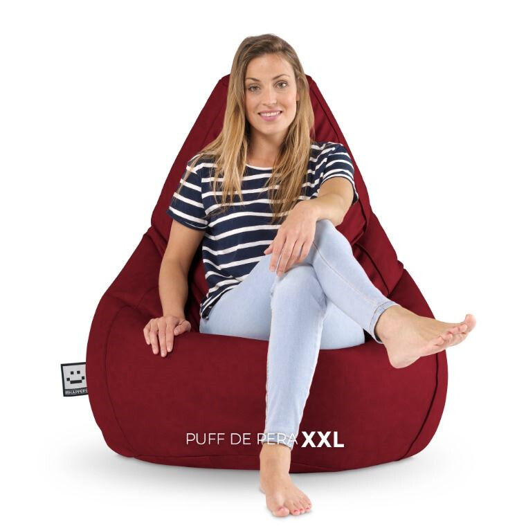 Pouf Poltrona Sacco in Similpelle Granato (7)