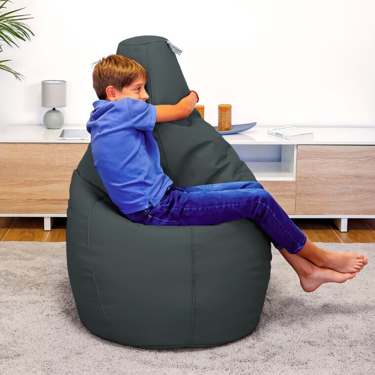 Pouf Poltrona Sacco in Similpelle Grigio (6)
