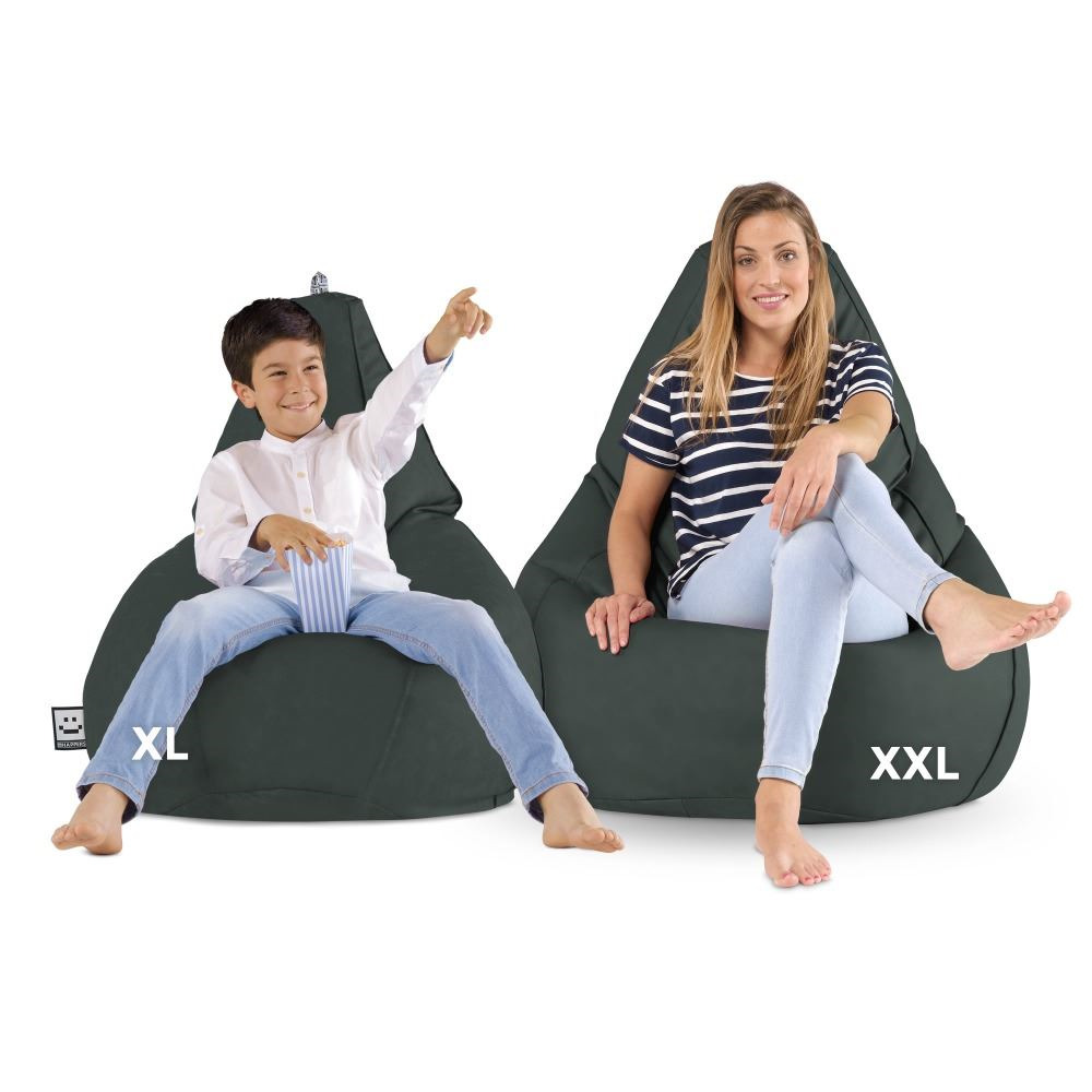 Pouf Poltrona Sacco in Similpelle Grigio (4)