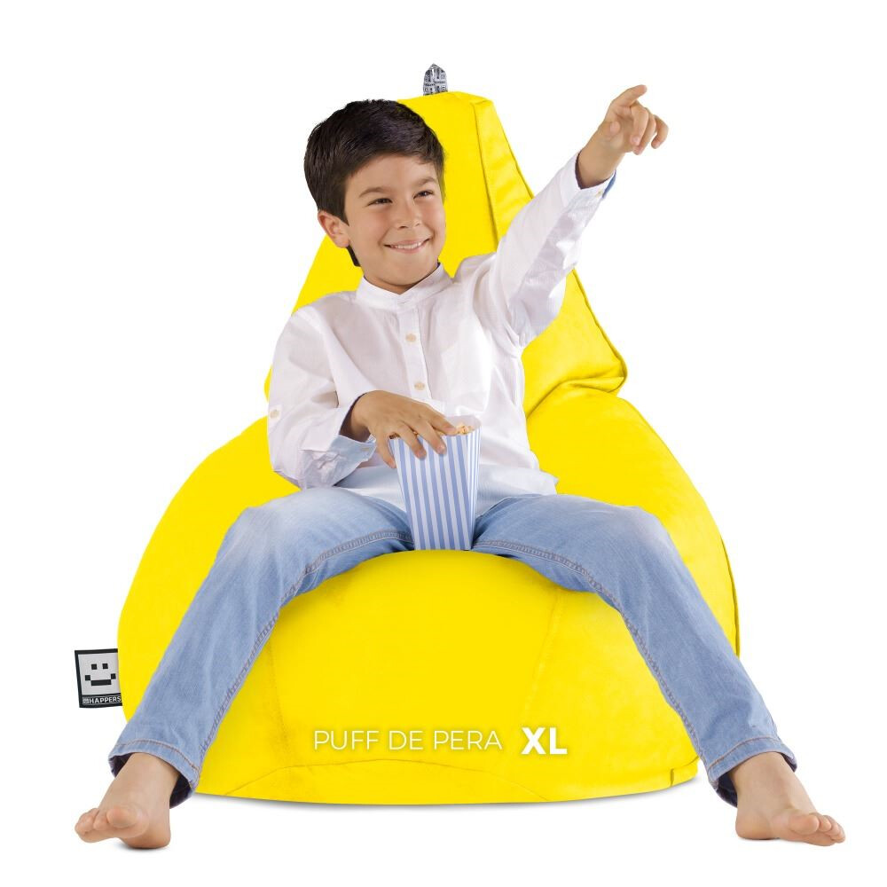Pouf Poltrona Sacco in Similpelle Giallo (2)