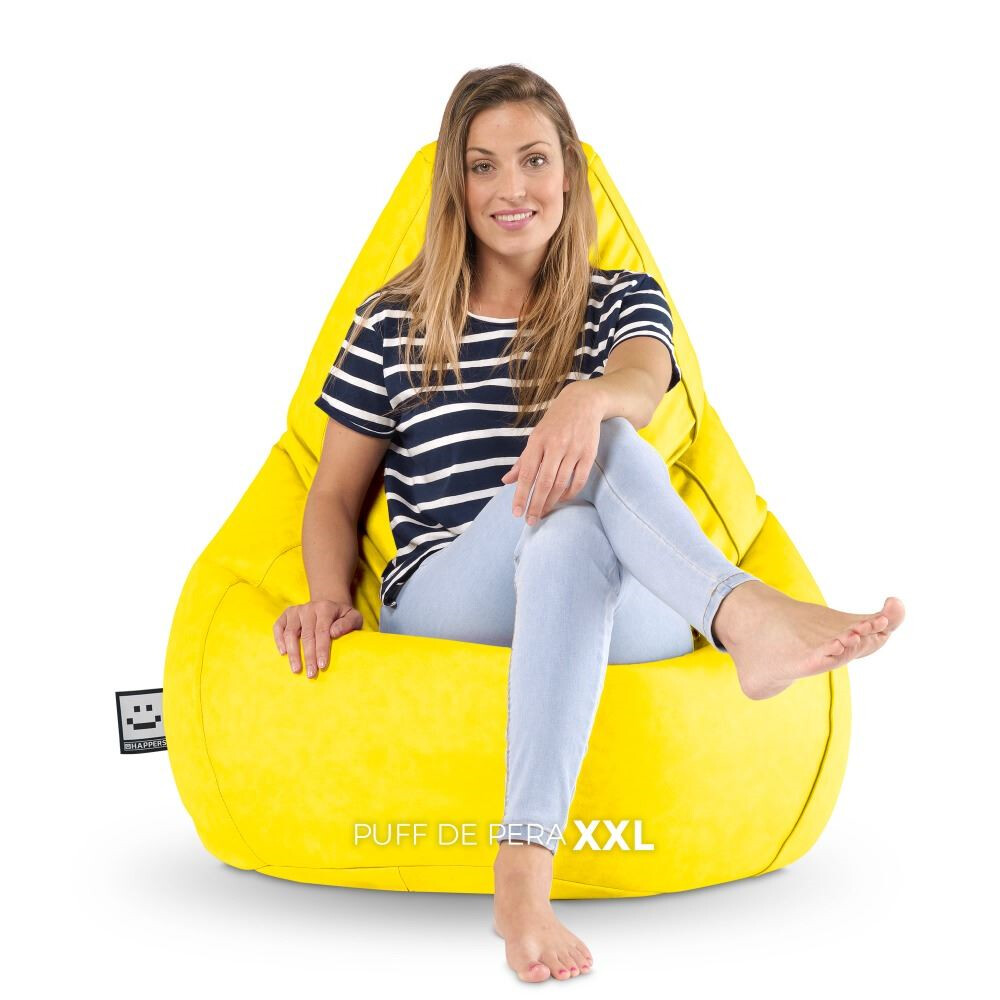Pouf Poltrona Sacco in Similpelle Giallo (1)