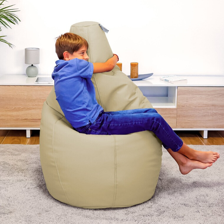 Pouf Poltrona Sacco in Similpelle Beige (6)