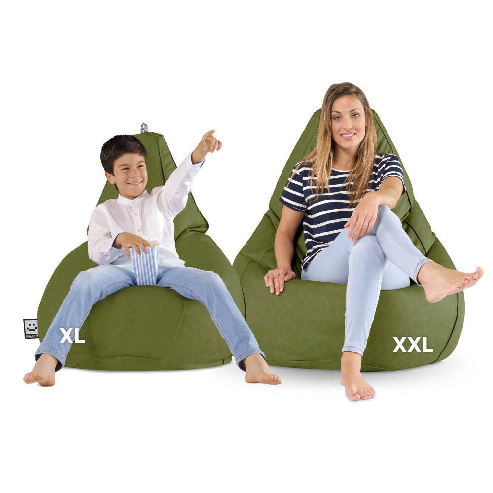 Pouf Poltrona Sacco in Similpelle Kaki (4)