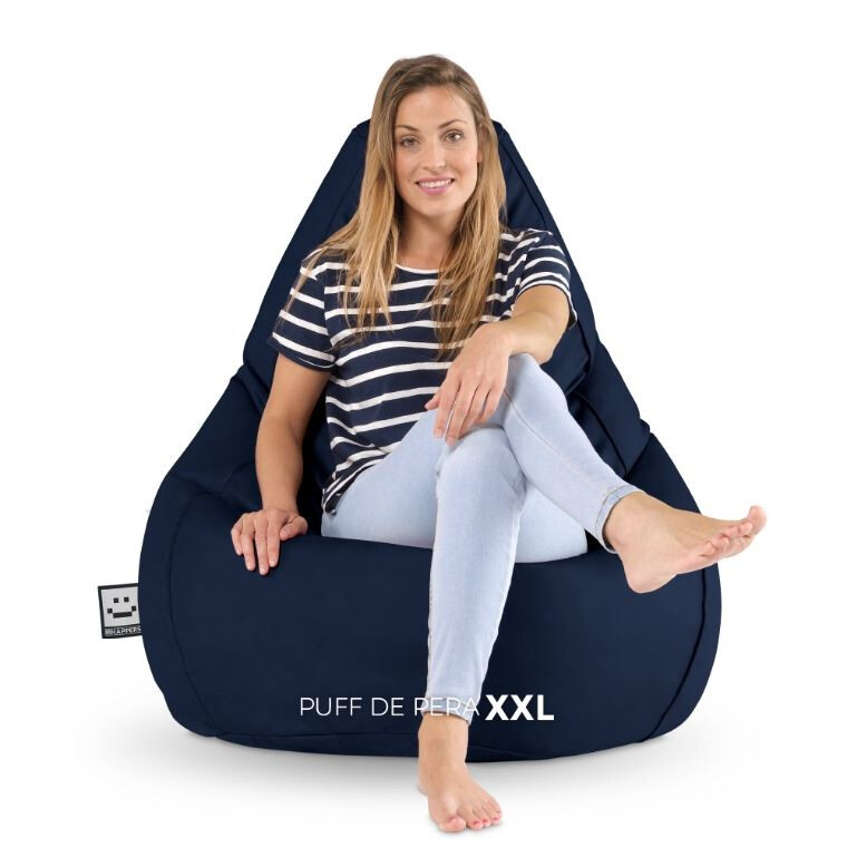 Pouf Poltrona Sacco in Similpelle Blu navy (1)