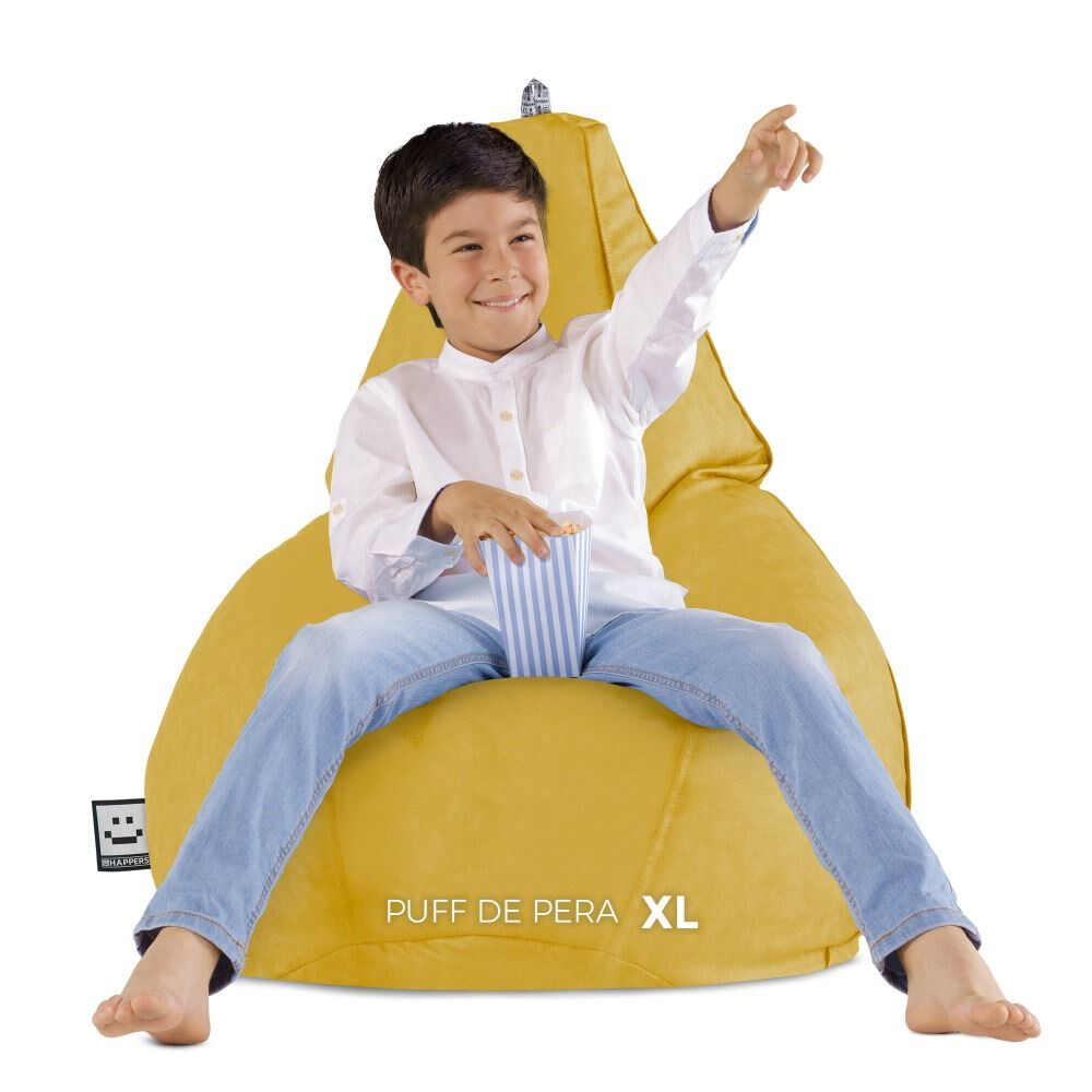 Pouf Poltrona Sacco in Similpelle Senape (5)
