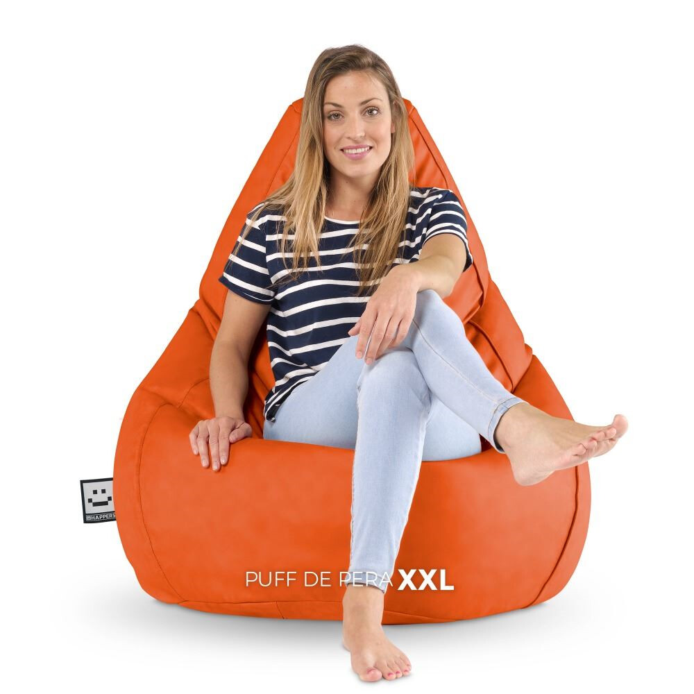 Pouf Poltrona Sacco in Similpelle Arancione (7)