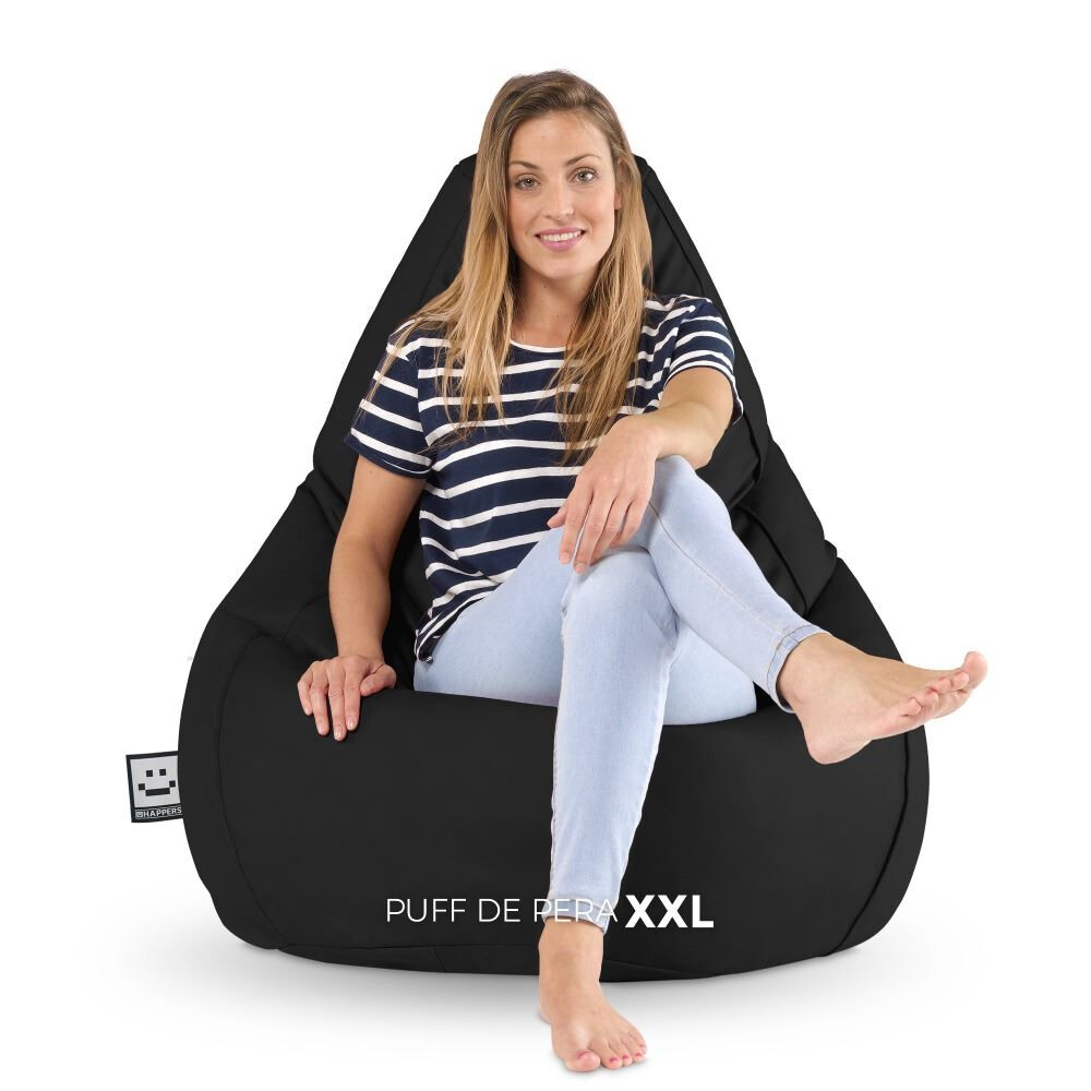 Pouf Poltrona Sacco in Similpelle Nero (7)