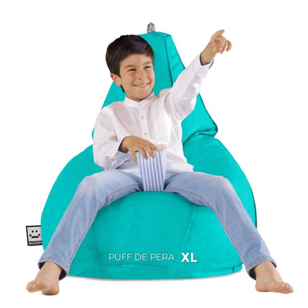 Pouf Poltrona Sacco in Similpelle Turchese (2)