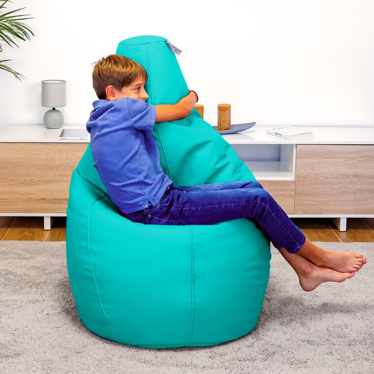 Pouf Poltrona Sacco in Similpelle Turchese (6)