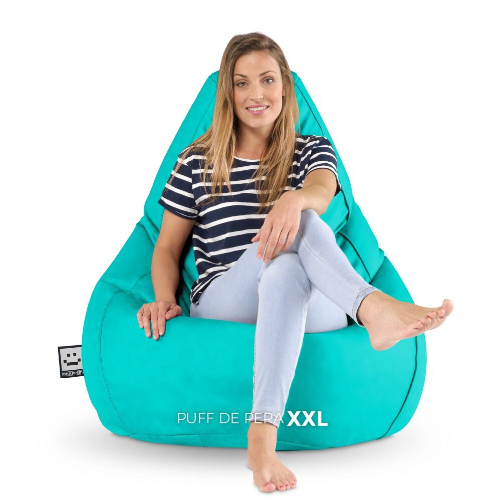 Pouf Poltrona Sacco in Similpelle Turchese (1)