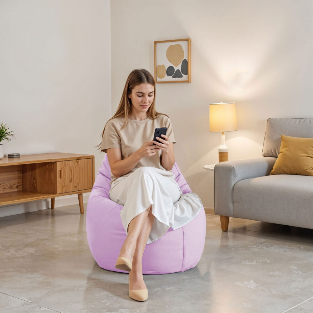 Pouf Poltrona Sacco in Similpelle Lavanda (2)