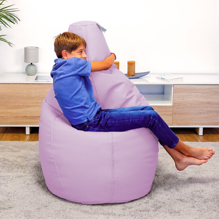 Pouf Poltrona Sacco in Similpelle Lavanda (6)