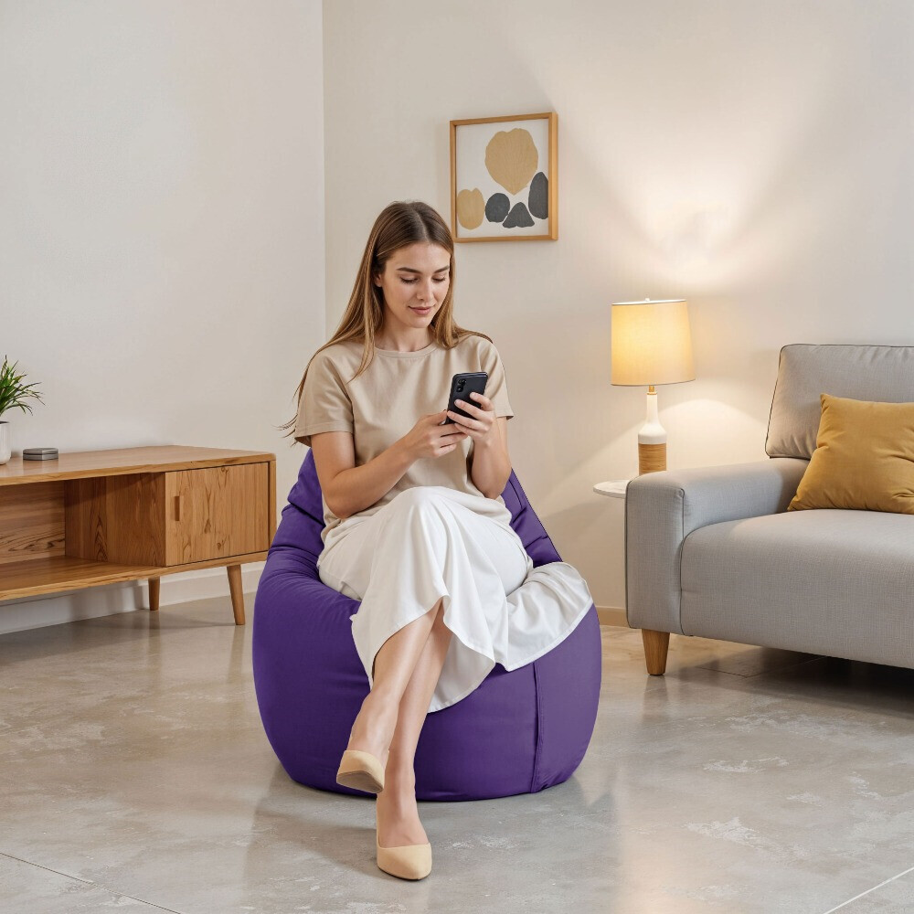 Pouf Poltrona Sacco in Similpelle Lilla (2)