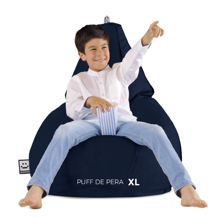 Pouf Poltrona Sacco in Similpelle Blu navy (1)