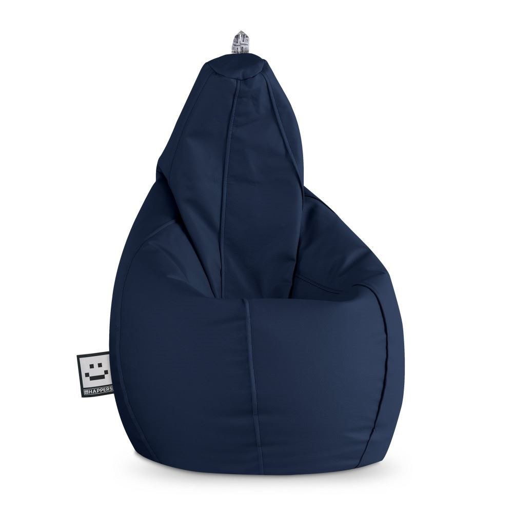 Pouf Poltrona Sacco in Similpelle Indoor Blu navy Happers