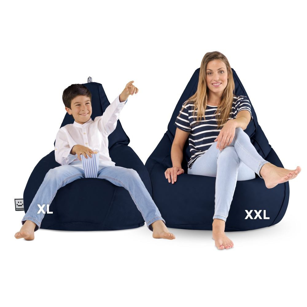 Pouf Poltrona Sacco in Similpelle Blu navy (4)