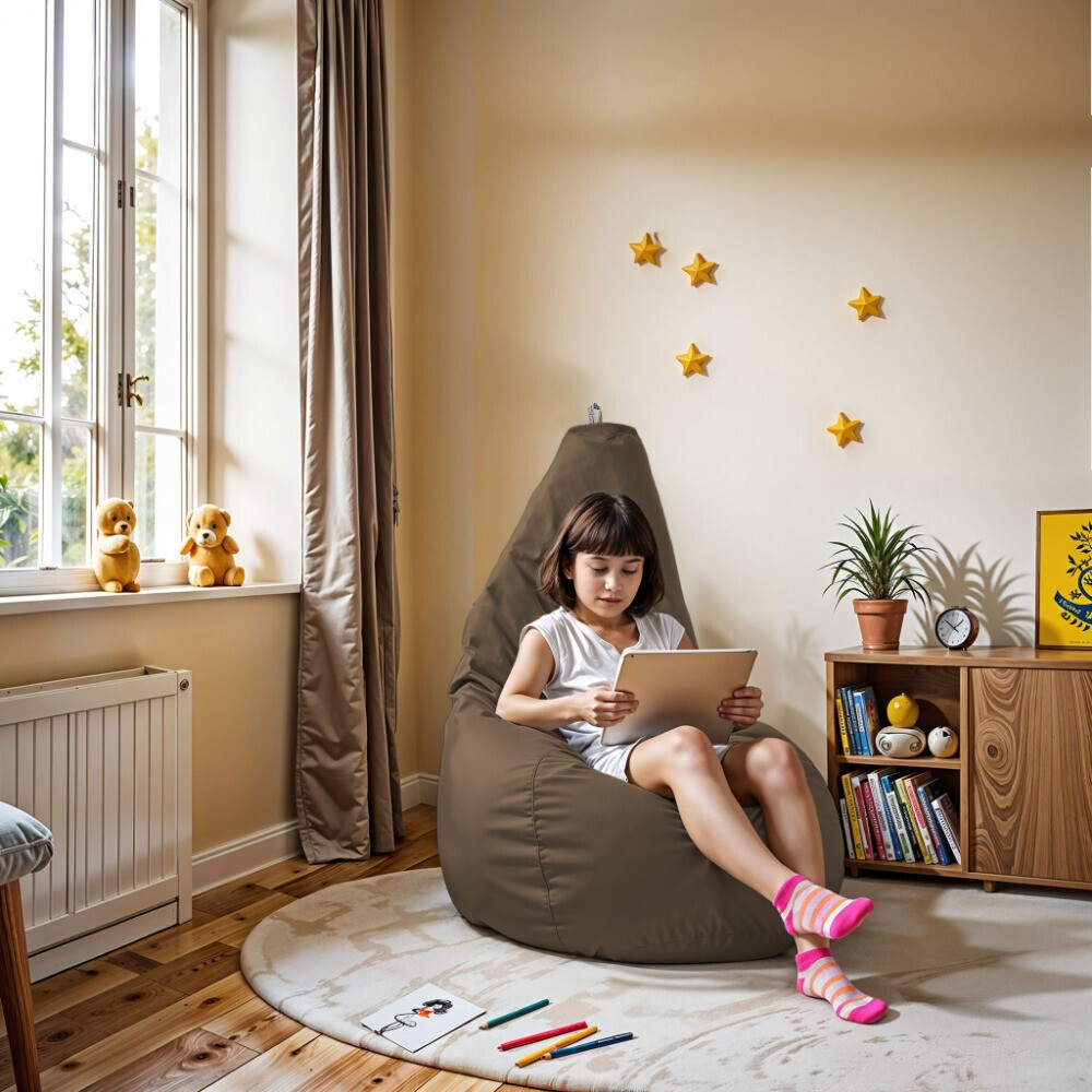 Pouf Poltrona Sacco in Similpelle Marrone (1)