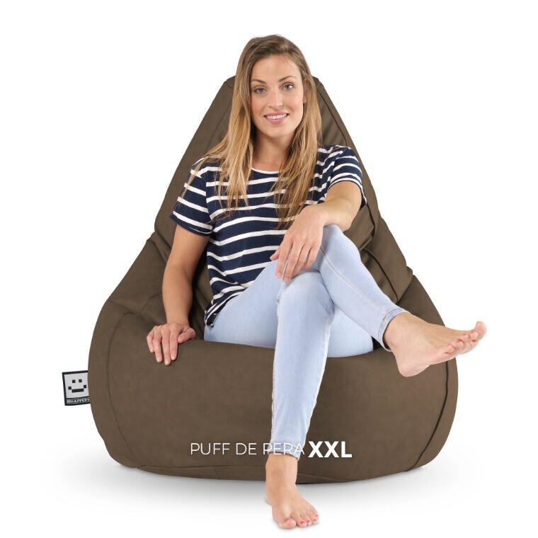 Pouf Poltrona Sacco in Similpelle Marrone (7)