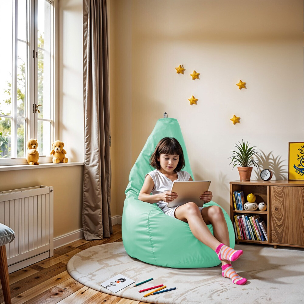 Pouf Poltrona Sacco in Similpelle Menta (1)