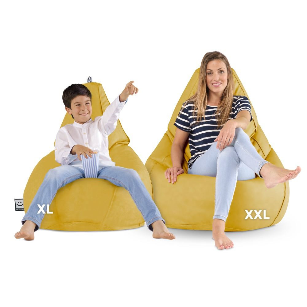 Pouf Poltrona Sacco in Similpelle Senape (4)