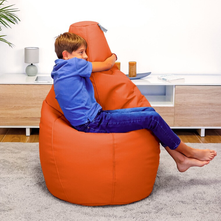 Pouf Poltrona Sacco in Similpelle Arancione (6)
