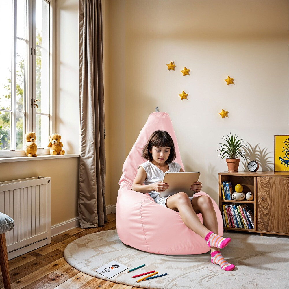 Pouf Poltrona Sacco in Similpelle Rosa (1)