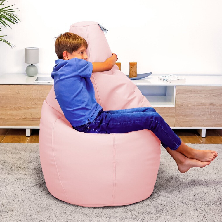 Pouf Poltrona Sacco in Similpelle Rosa (6)