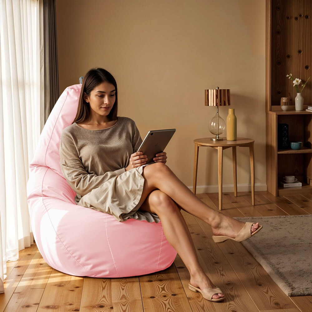 Pouf Poltrona Sacco in Similpelle Rosa (1)