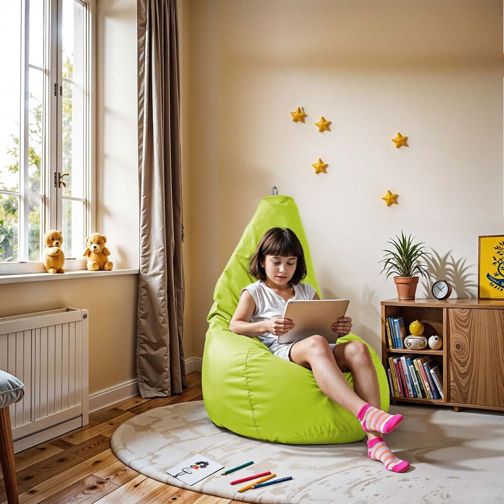 Pouf Poltrona Sacco in Similpelle Verde (1)
