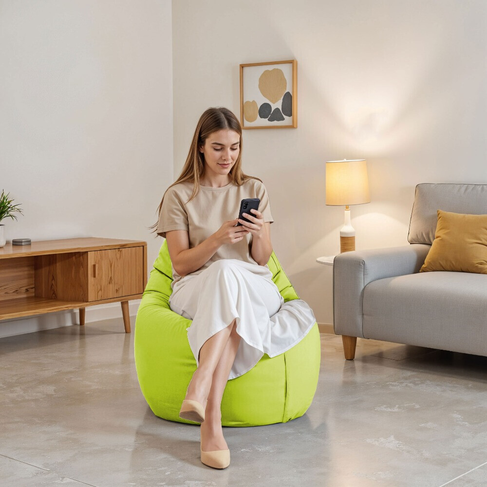 Pouf Poltrona Sacco in Similpelle Verde (2)