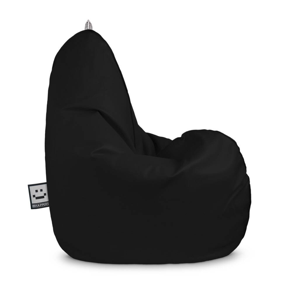 Puff Pera Relax Polipiel para Exterior o Interior Negro ()