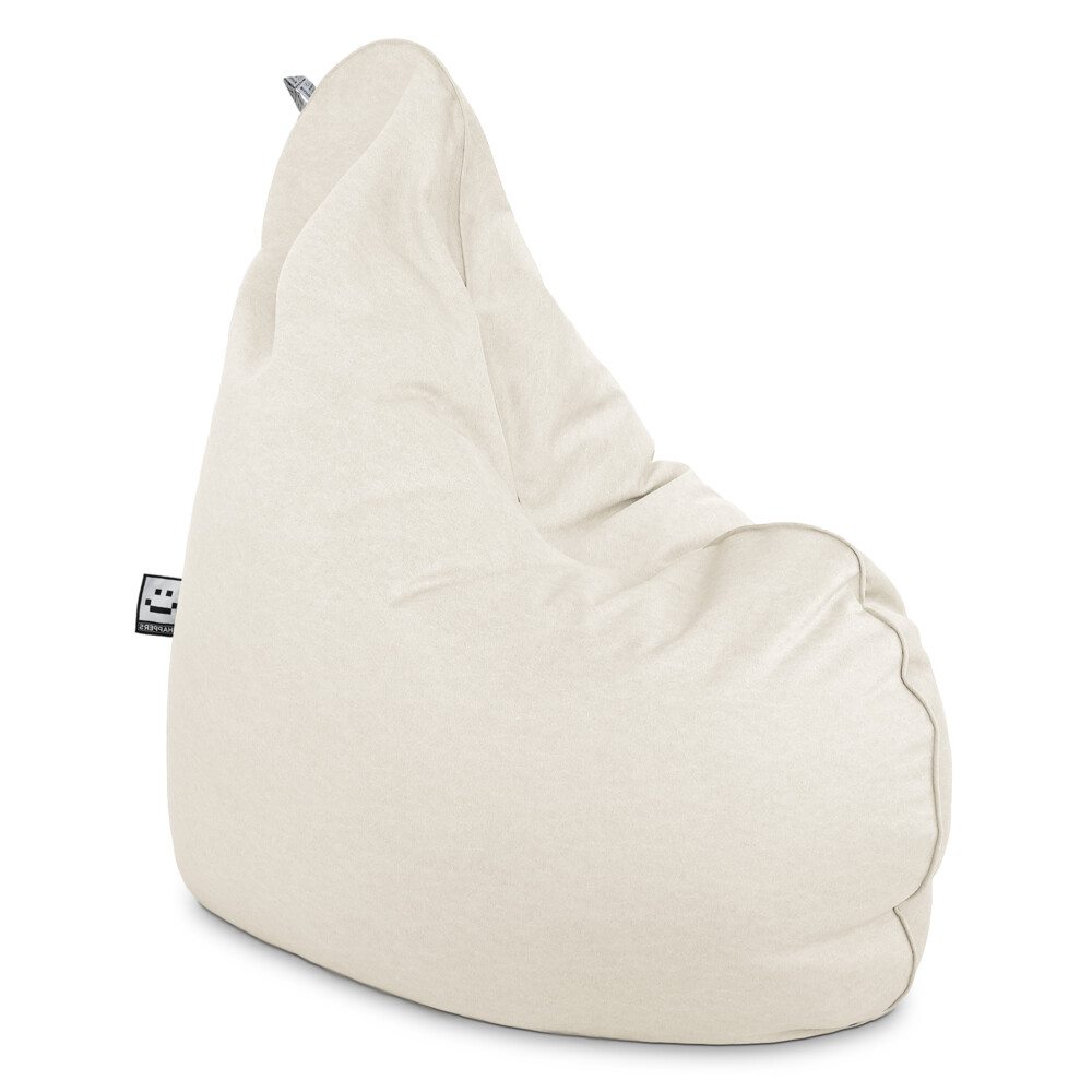 Poltrona Sacco Relax Velluto Vintage Ecrù ()