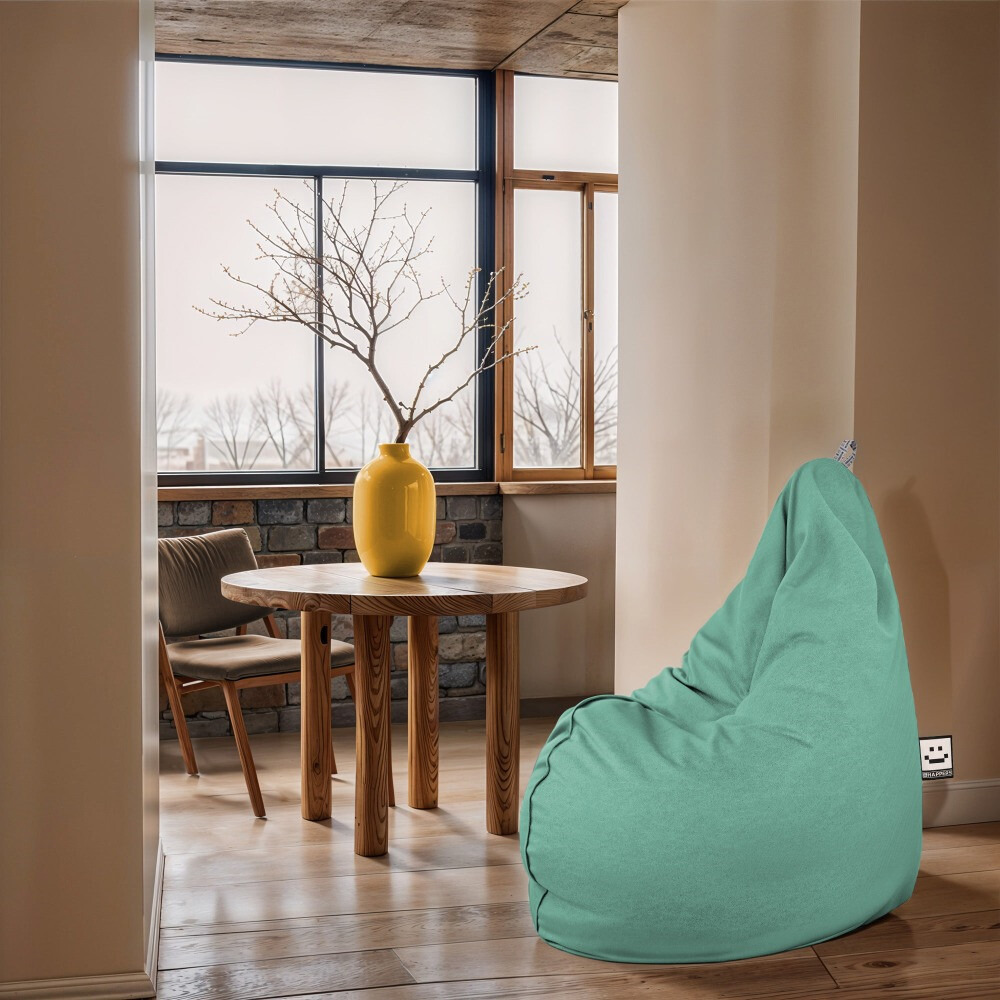 Poltrona Sacco Relax Velluto Vintage Menta (2)