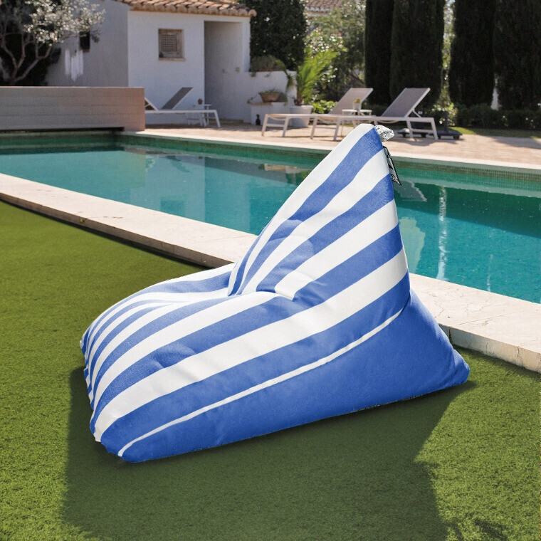 Pouf Piramide Toldotex Blu impermeabile per uso interno o esterno (2)
