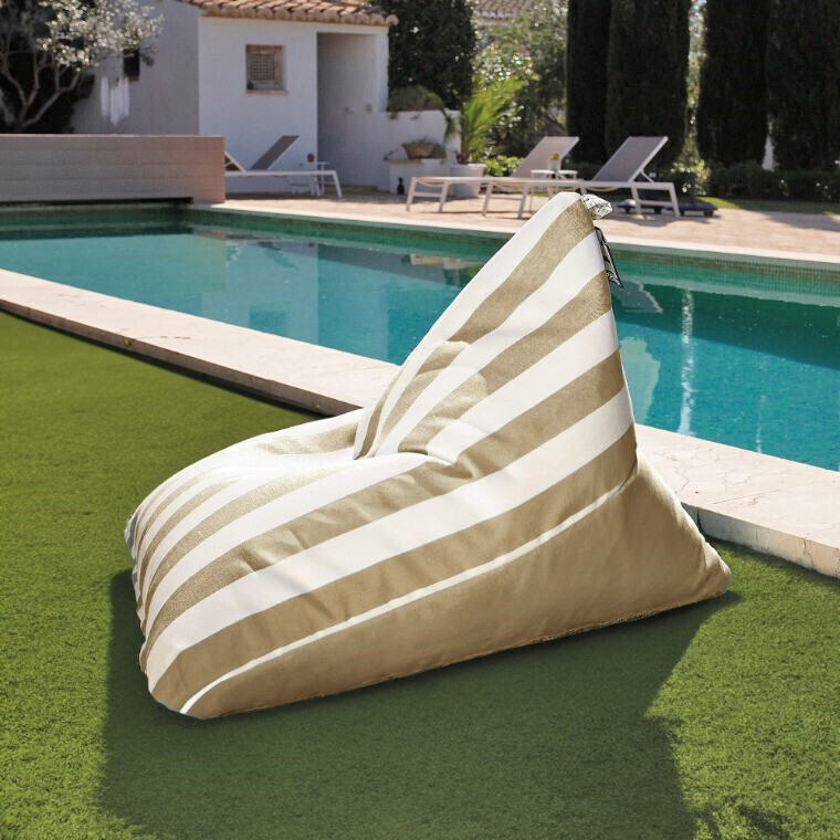 Pouf Piramide Toldotex Beige impermeabile per uso interno o esterno (2)