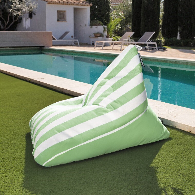 Pouf Piramide Toldotex Verde impermeabile per uso interno o esterno (2)
