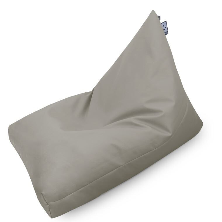 Puff Pirámide Polipiel Gris Claro (1)